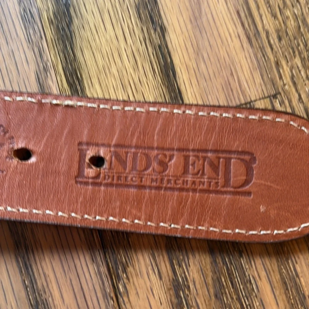 Lands End sz S red cloth and leather wide belt
